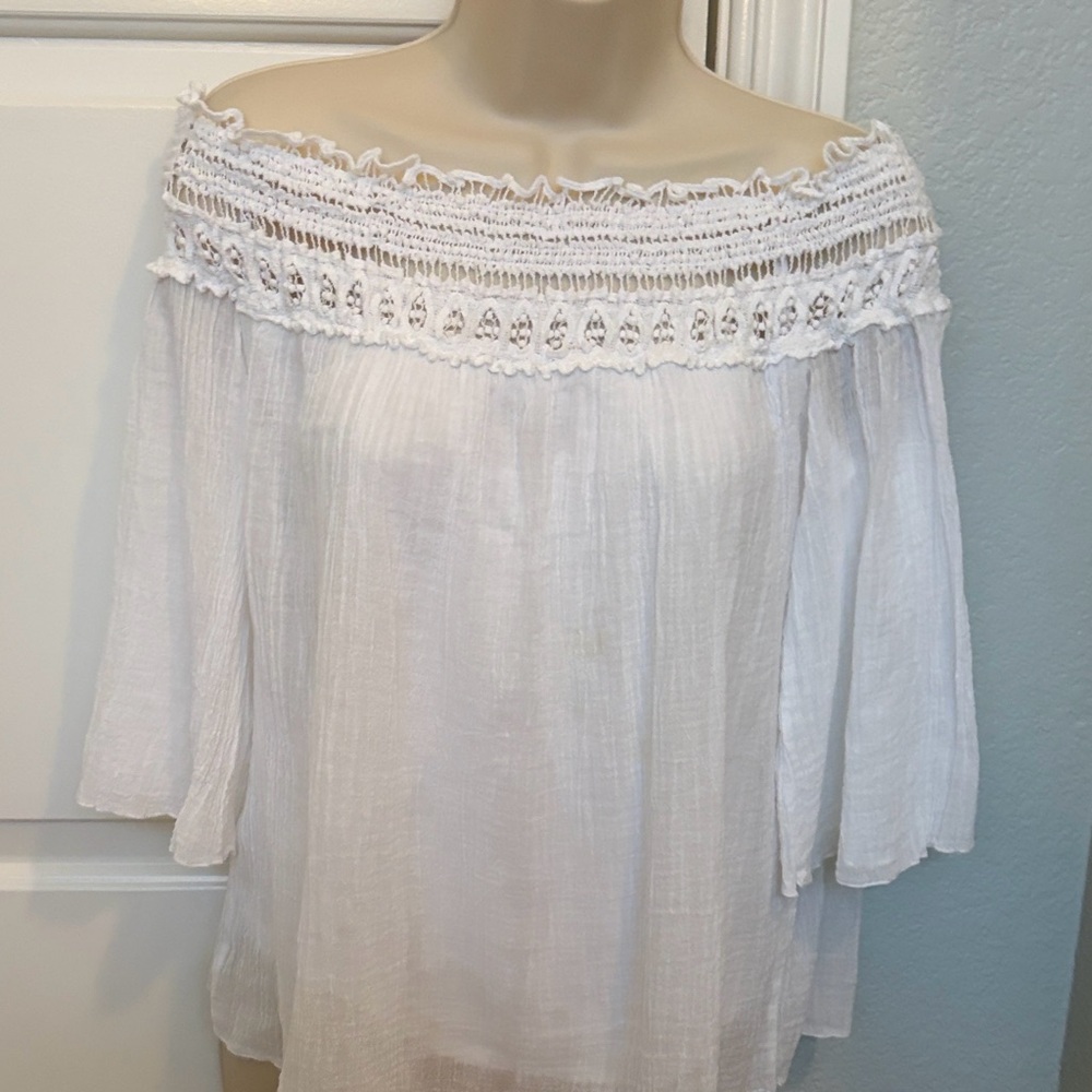 Bailey 44 Made in USA Off The Shoulder lined Top | White Size S